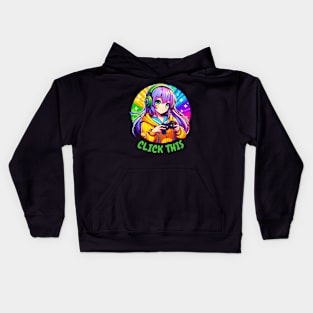 Click this gamer girl Kids Hoodie